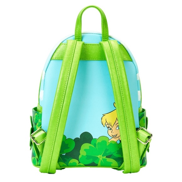 Loungefly Peter Pan Tinker Bell Exclusive Clover Mini Backpack - Picture 3 of 6